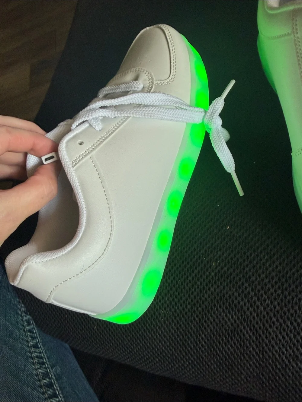 Classic White LIGHT UP Lace-Up Sneakers - Unbranded
